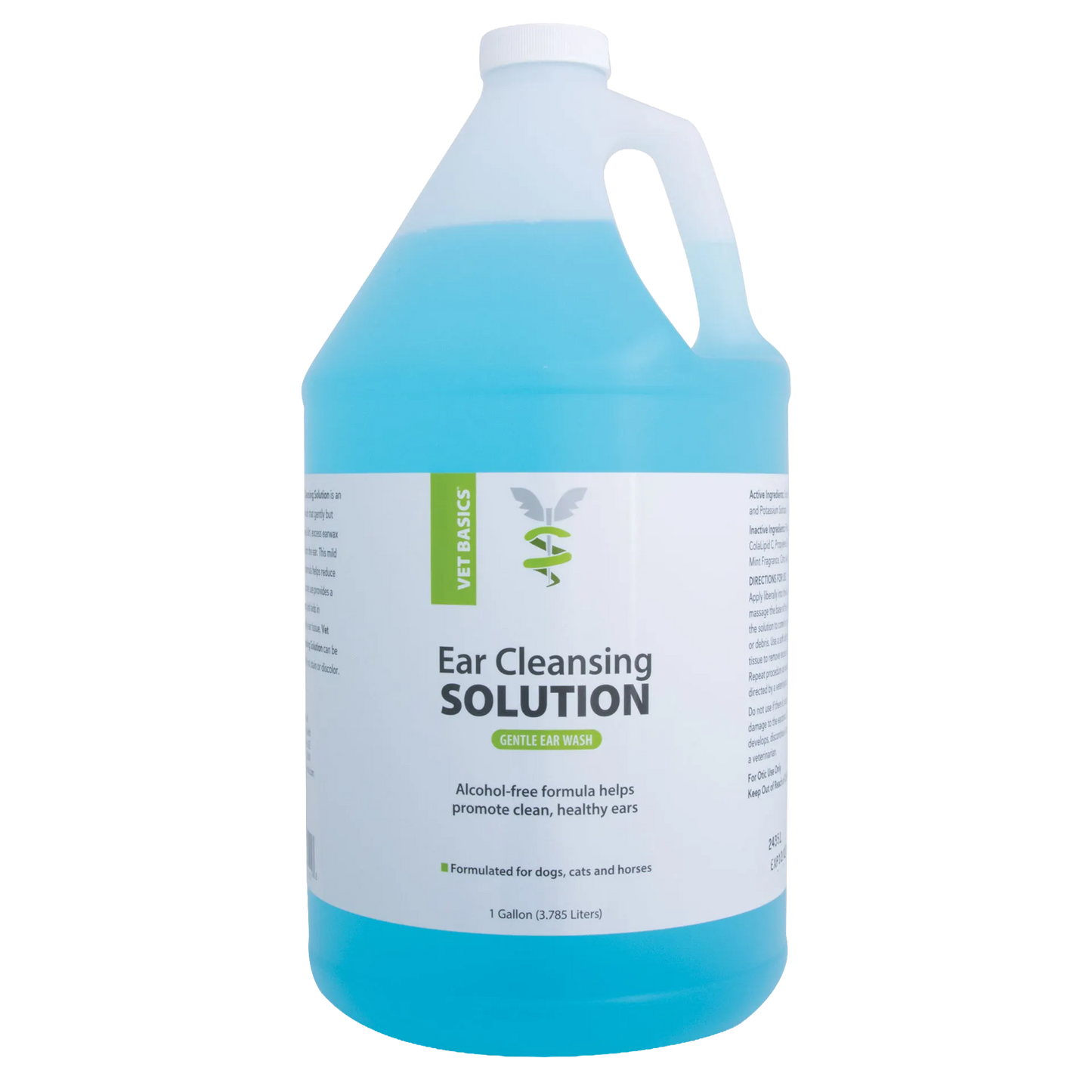 Vet Basics® Ear Cleansing Solution,"Gallon jug of blue liquid with handle and white cap"