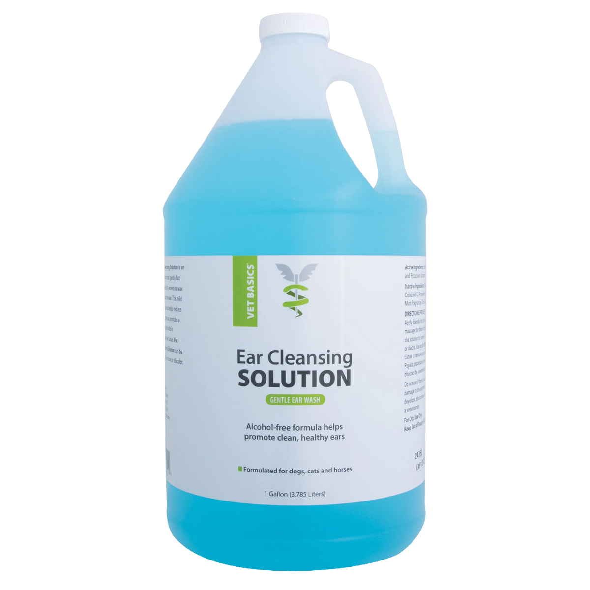 Vet Basics® Ear Cleansing Solution,"Gallon jug of blue liquid with handle and white cap"