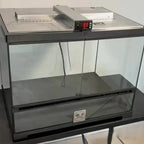 Puppywarmer® Puppy Incubator,"Glass-front incubator with digital control panel and sliding top lid"