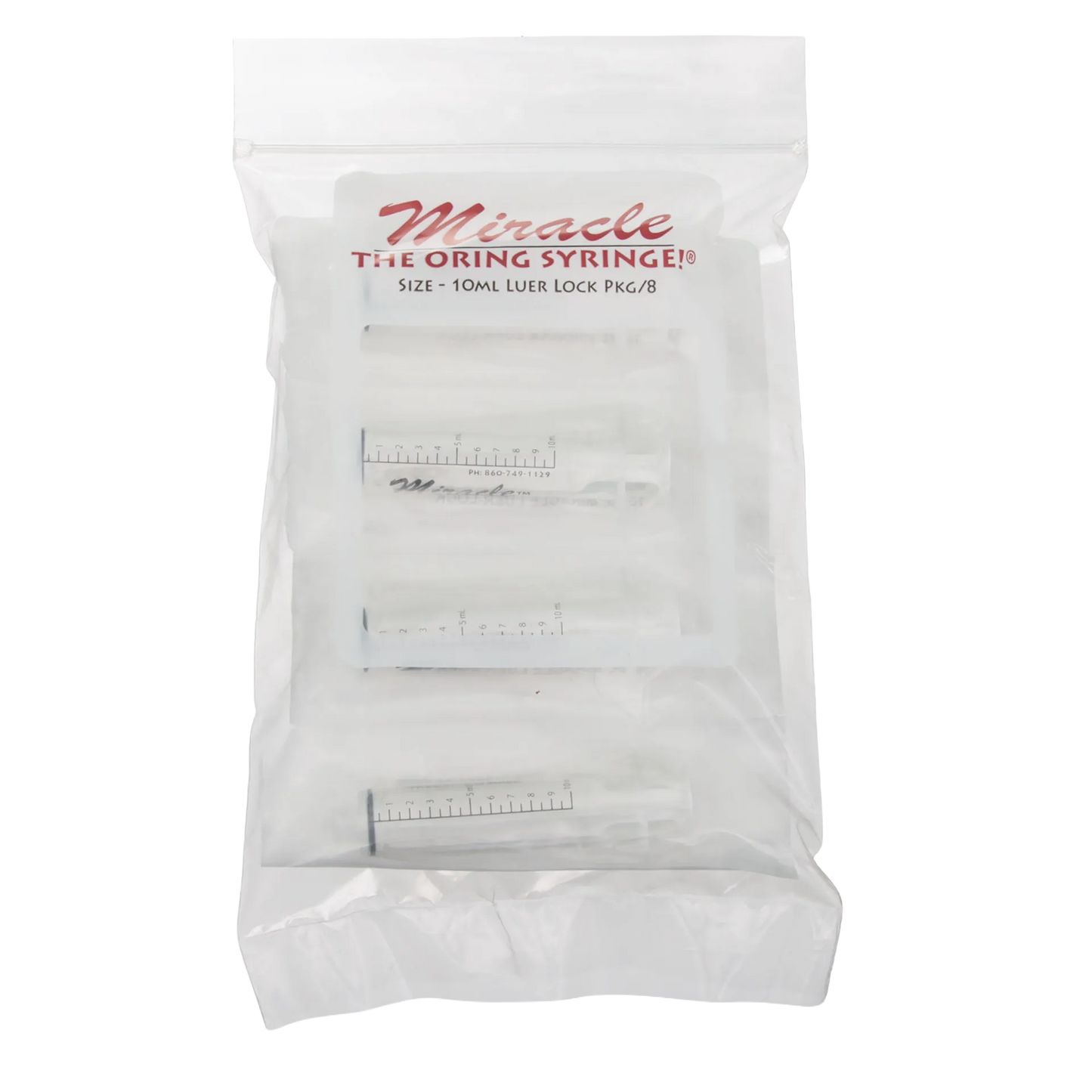 Miracle Nipple O-ring Syringe,"Pack of clear 10 mL syringes in sealed plastic bag"