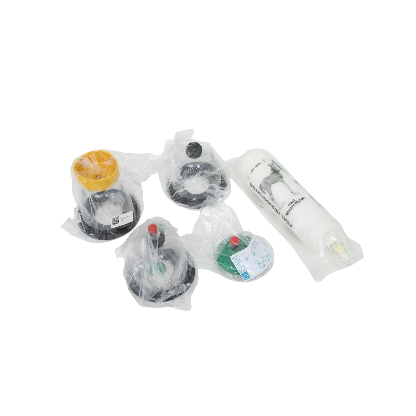 Foal Resuscitator & Aspirator Kit with Oxygen Mask,"Bagged resuscitator kit with oxygen mask and valve components"