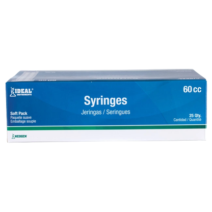 Large Syringes without Needles,"Blue soft pack box of large syringes"