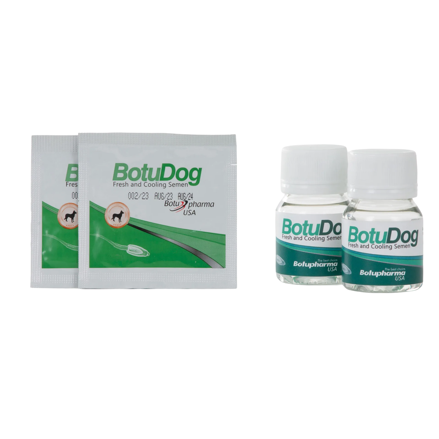 BotuDog,"Two sachets and two small capped vials"
