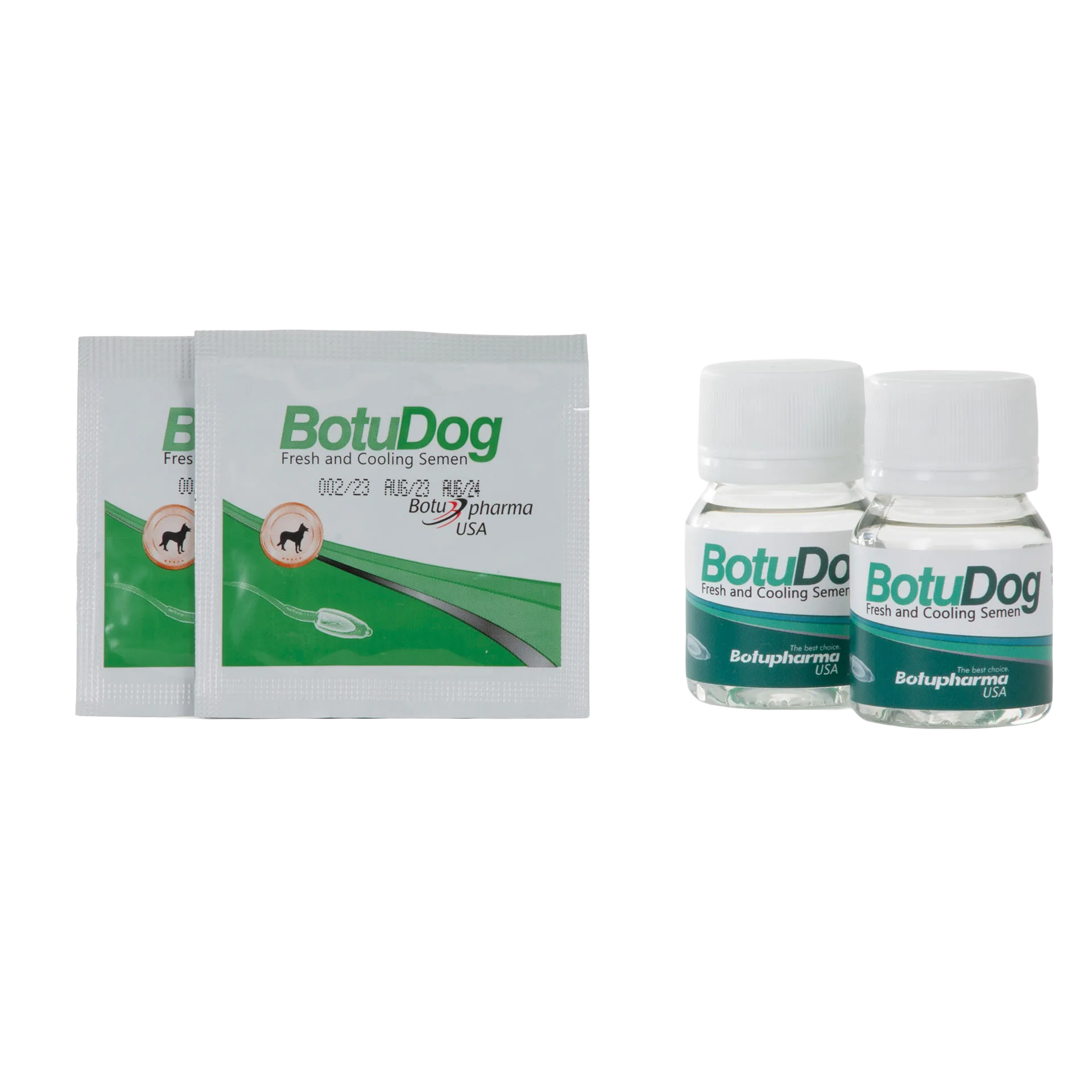 BotuDog,"Two sachets and two small capped vials"