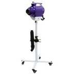 Movable Dryer Stand for Solo-Stream and Duo-Sprint Dryer by Waggz,"Purple dryer mounted on white rolling stand"