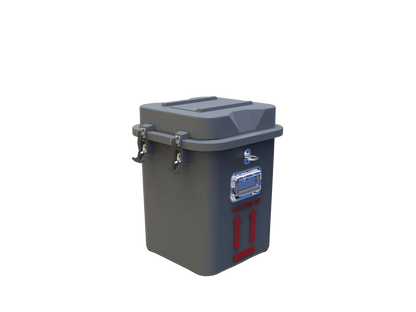 VS4-3 Vapor Shipper,"Gray insulated shipping container with latched lid and side handle"