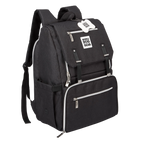 Ultimate Week Away Backpack,"Black backpack with flap top and large front zip pocket"
