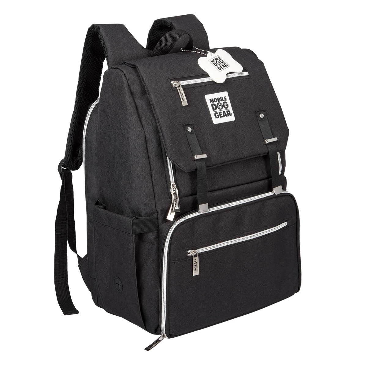 Ultimate Week Away Backpack,"Black backpack with flap top and large front zip pocket"