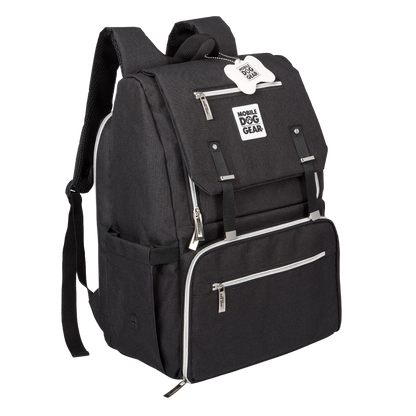 Ultimate Week Away Backpack,"Black backpack with flap top and large front zip pocket"