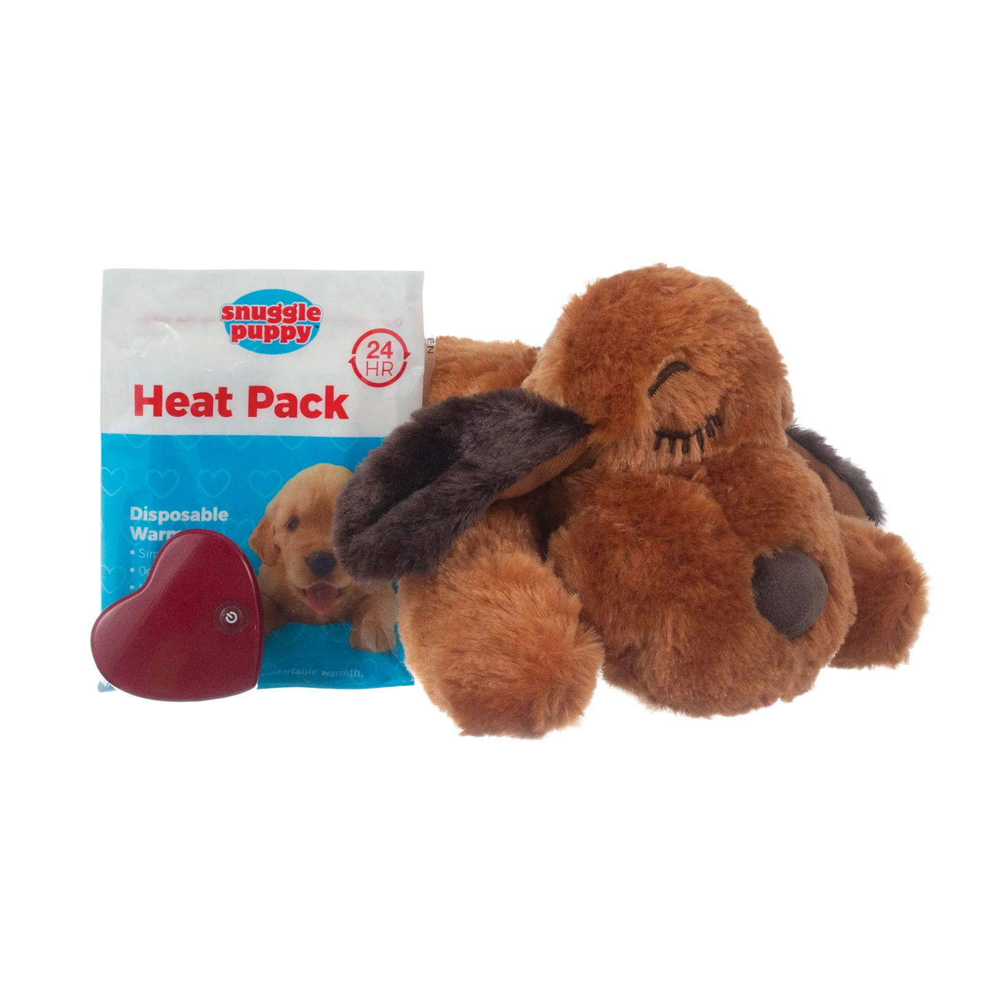 Snuggle Puppy & Kitten,"Brown plush dog with heart insert and heat pack pouch"