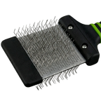 Mini Slicker Brush,"Rectangular slicker brush head with angled metal pins"