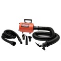 Air Force Blaster Cagemaster Plus Dryer,"Orange pet dryer with black hose and nozzle attachments"