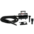 Air Force Blaster Radiance Dryer,"Black dryer unit with coiled hose and two nozzle attachments"