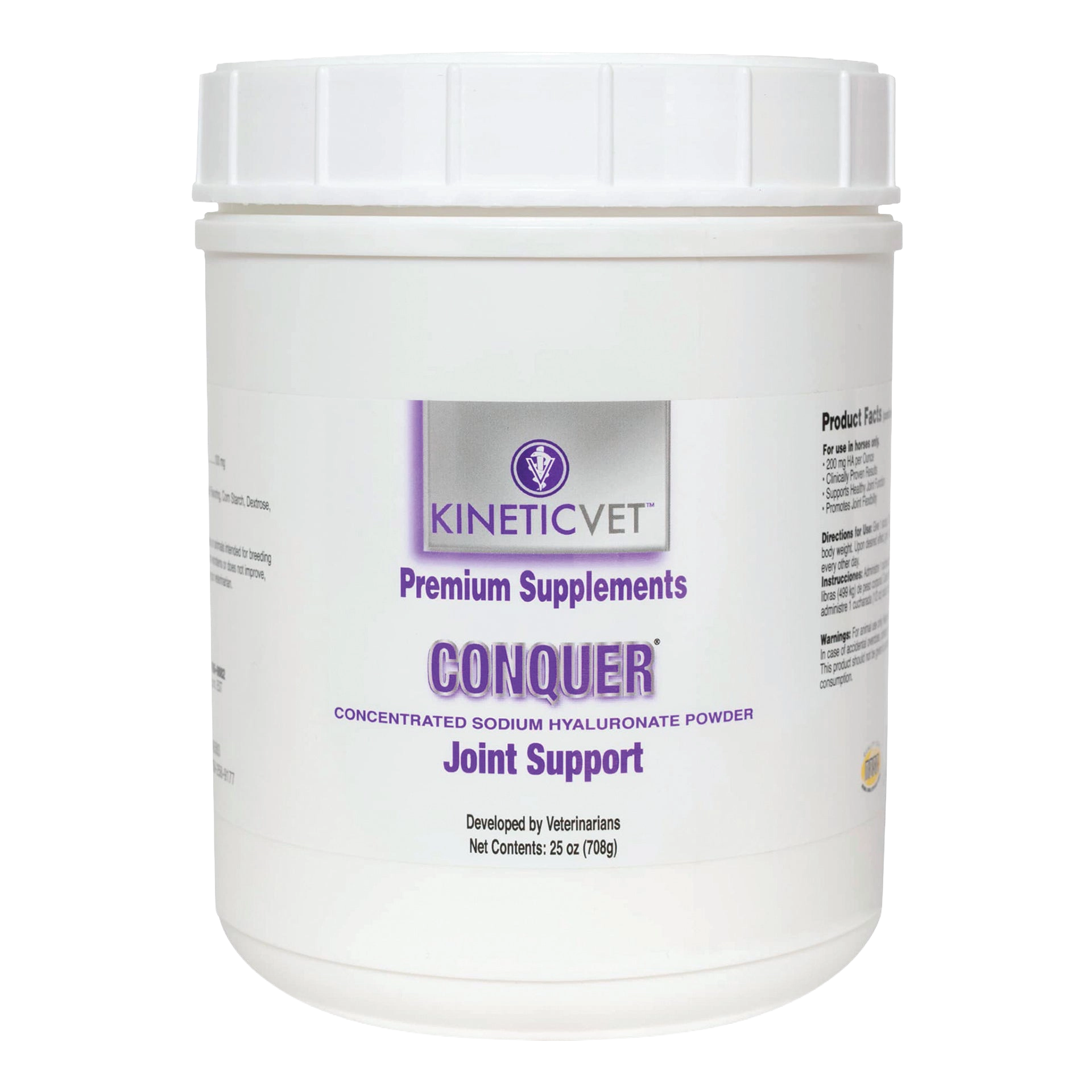 Conquer®,"White plastic powder tub with screw-top lid"