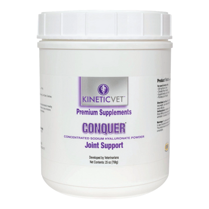 Conquer®,"White plastic powder tub with screw-top lid"