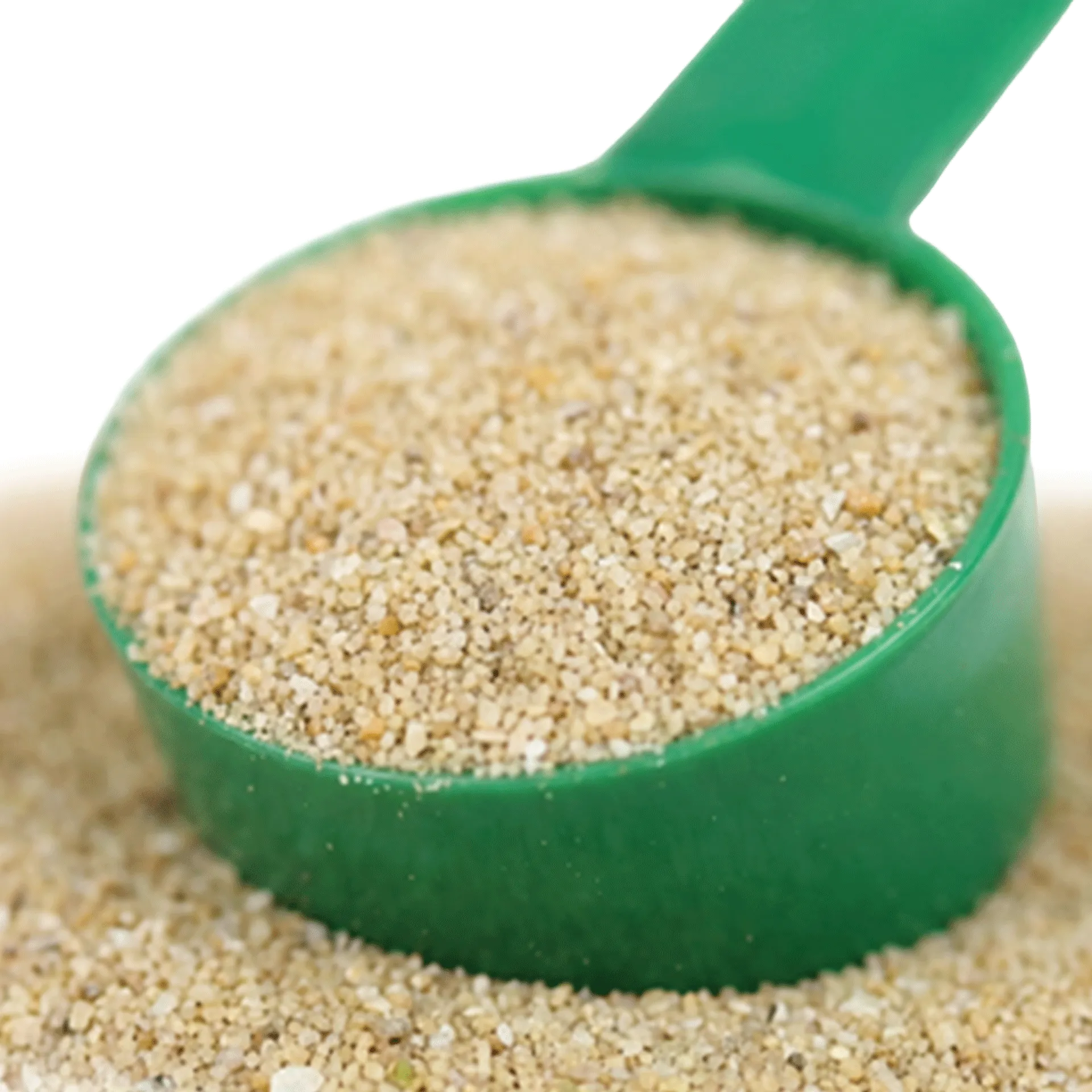 Summer Eczema,"Green scoop filled with fine beige granules"