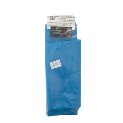 ARS CO model Disposable Collection Liners,"Blue plastic liner sleeves in clear bag"