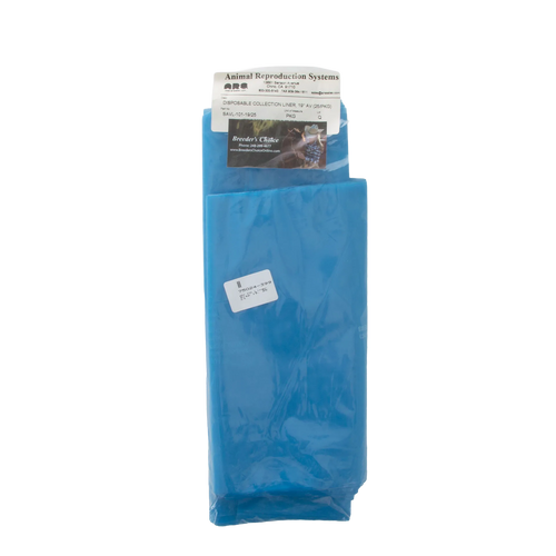 ARS CO model Disposable Collection Liners,"Blue plastic liner sleeves in clear bag"