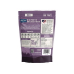 Trail Snacks: Freeze-Dried Raw Dog Treats,"Back of purple treat bag with nutrition panel and barcode"