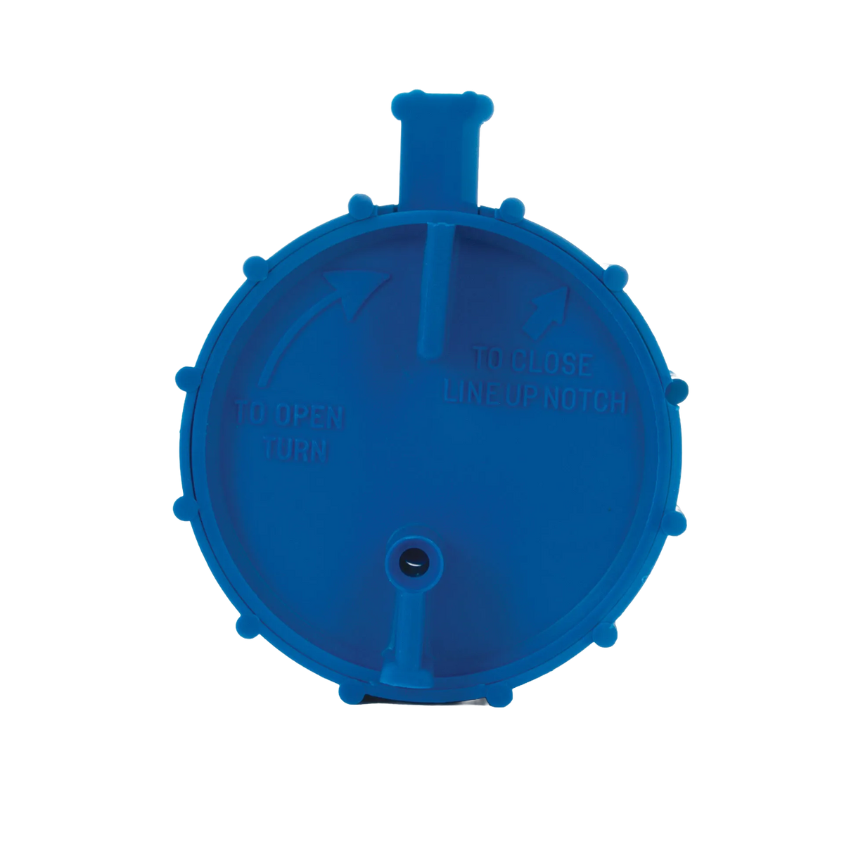 Straw Cutter,"Blue round cutter with attached white rods"