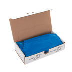 Shoulder Length OB Gloves,"Open box with folded blue gloves inside"