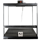 Puppywarmer® Puppy Incubator,"Front view of black incubator with digital control display"