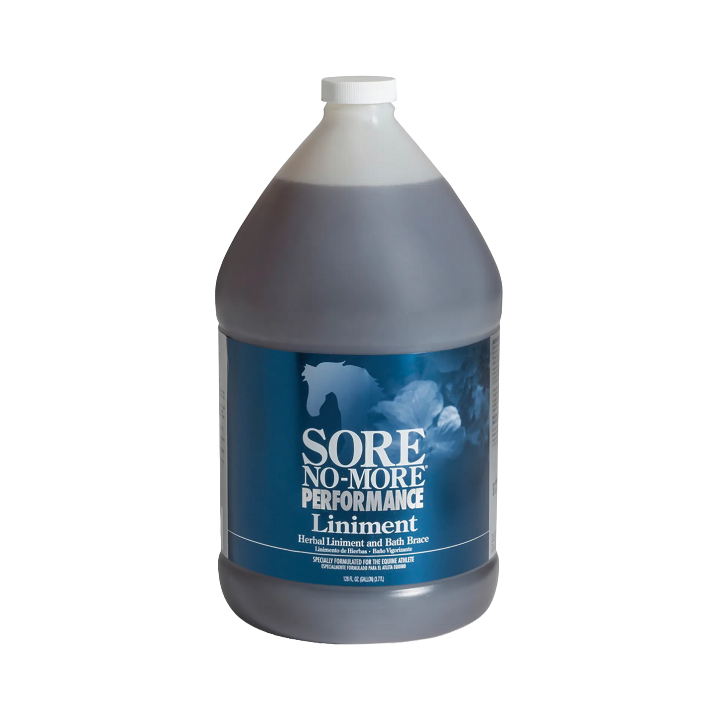 Sore No-More® Performance Liniment,"Gallon bottle with white cap and blue front label"