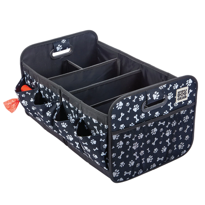 Dogssentials Collapsible Storage Organizer,"Black organizer with divided compartments and side pockets"