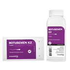 BotuSemen KZ,"Bottle with purple label and white cap beside packet"