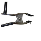Groomers Third Arm,"Metal clamp with black rubber grips and upright post"