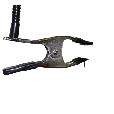 Groomers Third Arm,"Metal clamp with black rubber grips and upright post"