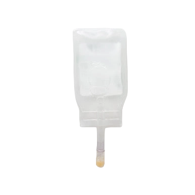 ABT360 Holding Media Adapt with HA,"Clear hanging IV bag with tubing and yellow connector"
