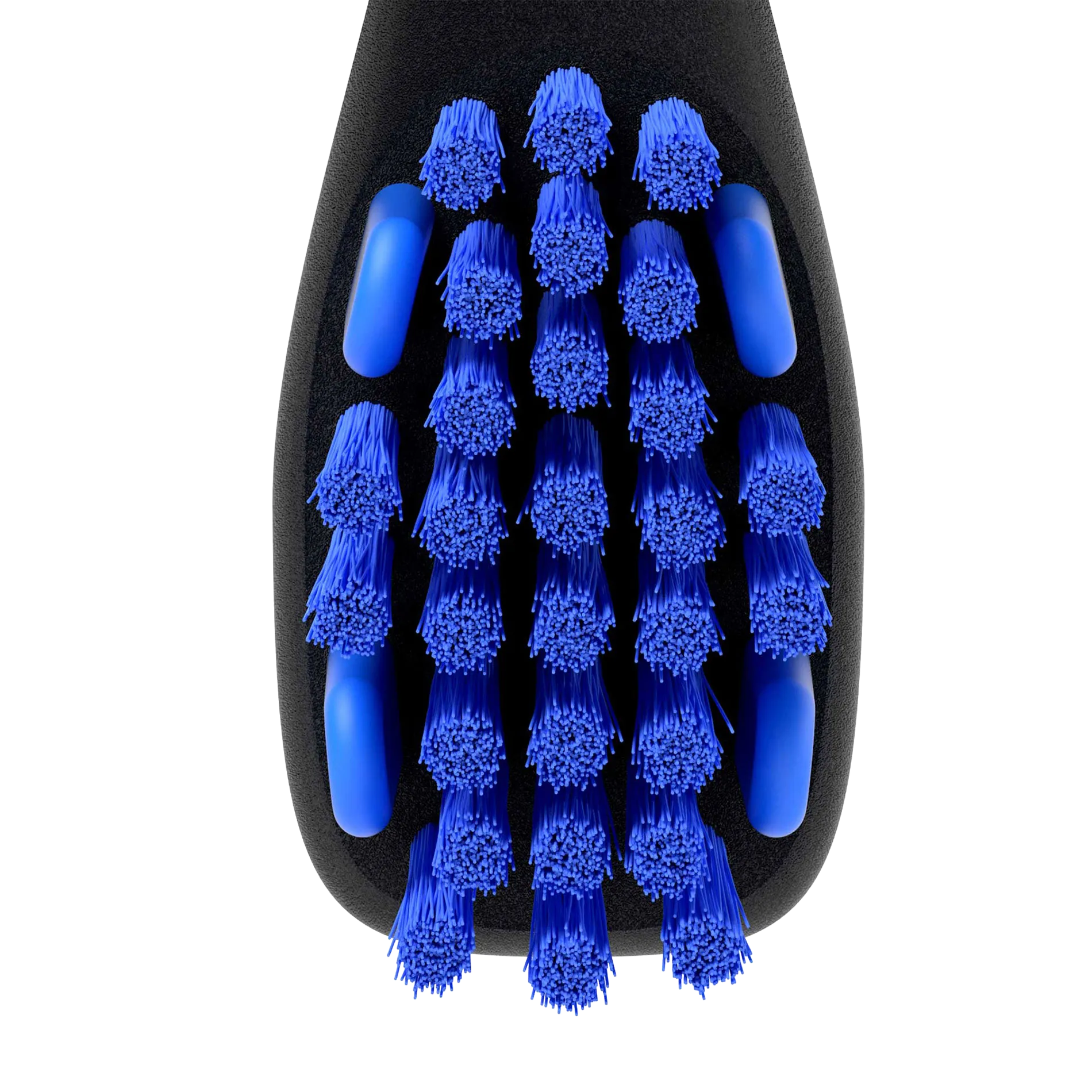 BrushMate Premium Toothbrush,"Close-up of toothbrush head with blue bristles"