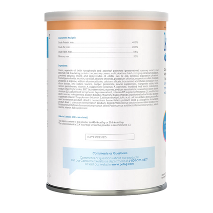 KMR®,"Back view of cylindrical can with nutrition label"