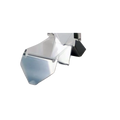 Bubbler Comb Holder,"Angled metal holder with folded panels"