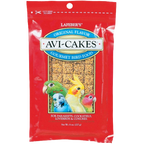 Lafeber Avi-Cakes Bird Food,"Red bird food bag with bird illustrations and clear window"