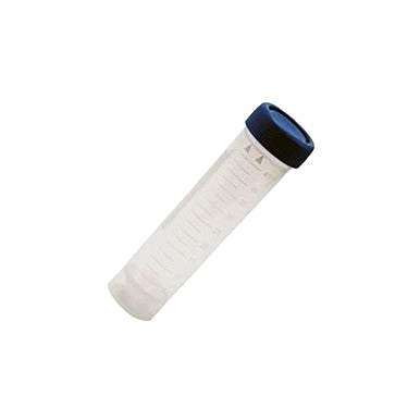 50 ml Centrifuge Screw Cap Tubes -Free Standing,"Clear centrifuge tube with blue screw cap"