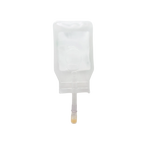 ABT360 Holding Media Adapt with HA,"Clear hanging media bag with tubing and yellow cap"