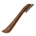 Aaronco Medium Stripping Knife,"Wood-handled stripping knife with curved metal teeth"