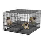 Midwest® Puppy Playpen,"Black wire playpen with mesh floor panels and tray"