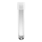 Falcon® Round Bottom Polystyrene Tubes,"Clear graduated tube with white cap and round bottom"