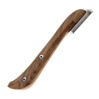 Aaronco Extra Fine Stripping Knife,"Wood-handled stripping knife with fine metal teeth"