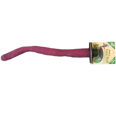 Sand Walk Orthopedic Perch,"Curved purple perch with attached retail tag"