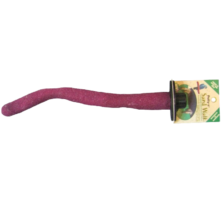 Sand Walk Orthopedic Perch,"Curved purple perch with mounting bracket and retail tag"