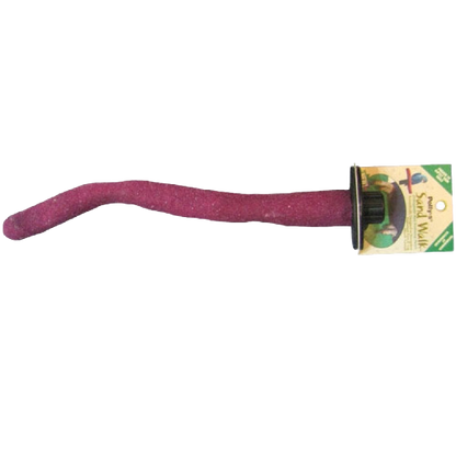 Sand Walk Orthopedic Perch,"Curved purple perch with mounting bracket and retail tag"