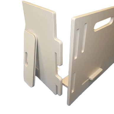 MagnaBox Whelping Box,"White interlocking panel box with handle cutouts"