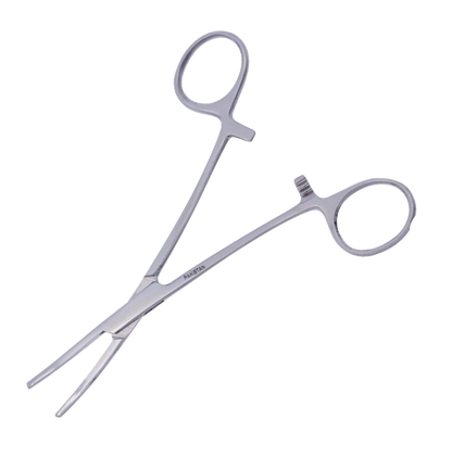 "Aaronco 5.5"" Lockable Hemostat","Metal hemostat with ring handles and locking ratchet"