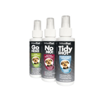 3-Spray Training and Cleaning Kit,"Three spray bottles with clear caps"