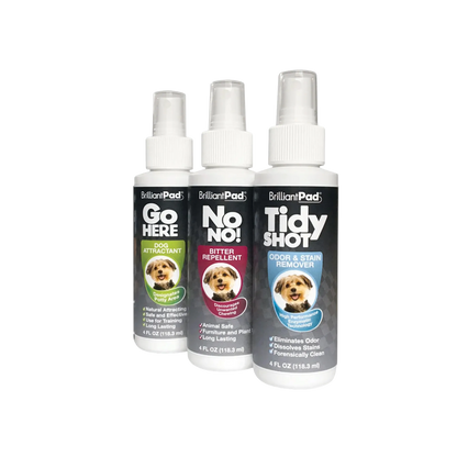 3-Spray Training and Cleaning Kit,"Three spray bottles with clear caps"