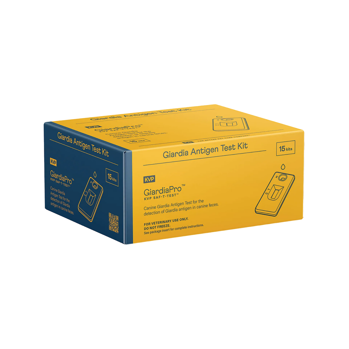 GiardiaPro,"Yellow and blue test kit box, angled front view"